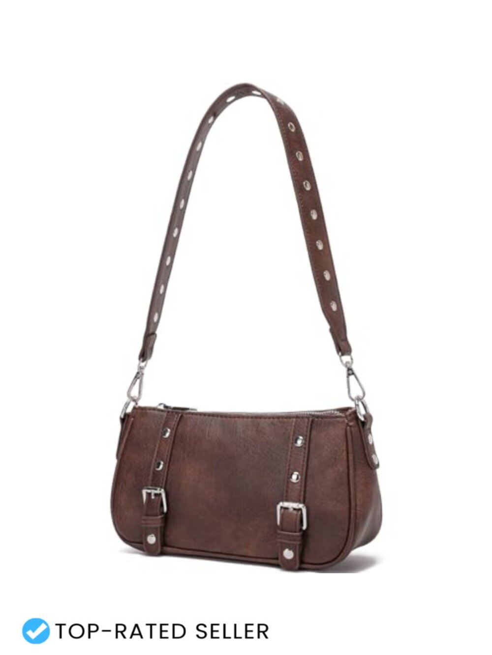 Y2K Studded Mini Shoulder Bag Vegan Leather Punk Purse Women